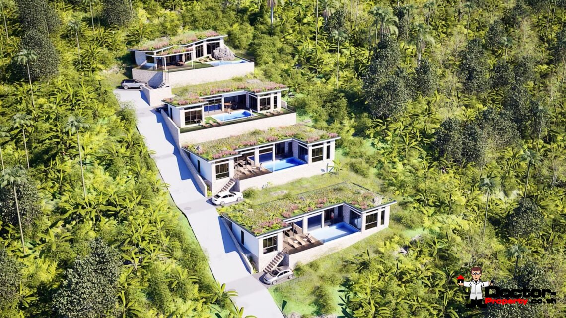 Tropical 3-4 Bedroom Pool Villa with Sea View in Lamai, Koh Samui – For Sale